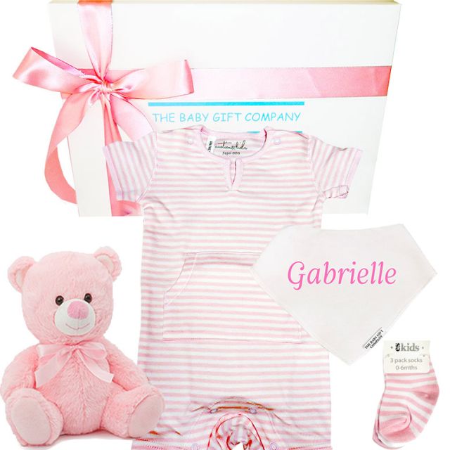 Personalised New Baby Girl Gift Box