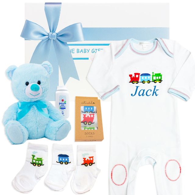 Pitter Patter Personalised Baby Boy Gift Box - Personalised Baby Boy Gifts