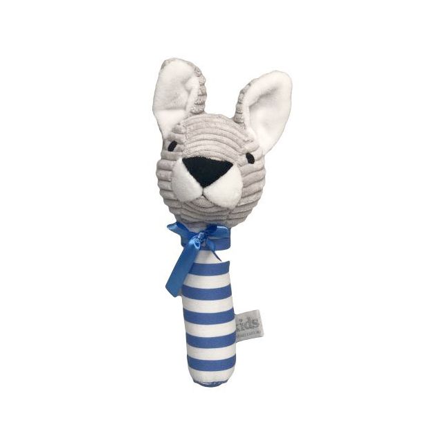 Kangaroo Blue Stripe Rattle Baby Toy
