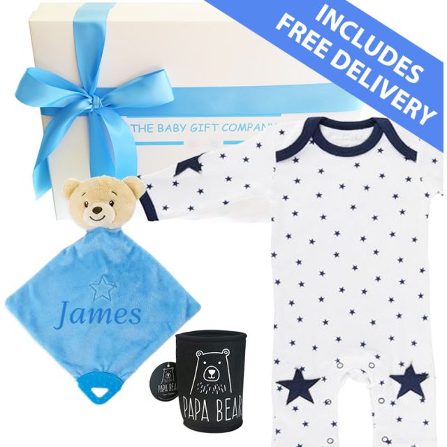 Teddy Hugs Baby Boy Gift Hamper - personalised gifts for baby boys